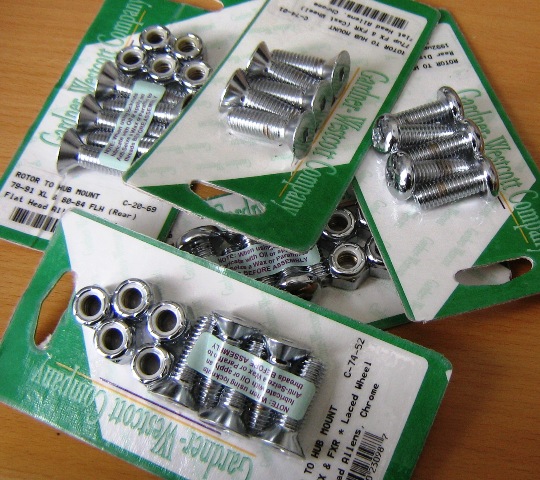 .Rear wheel, brake rotor bolt