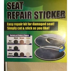 Seat repair patch, self-adhesive