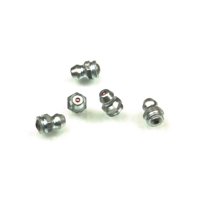 thumbnail image 2 of 3/8-24 Straight Grease Fittings - 21/32 Zinc & Dichromate Pack Of 25 Industrial Fittings 2 of 5